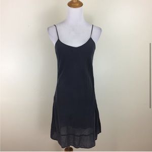 BROCHU WALKER Dark Gray Lined Adjustable Straps Slip Dress
